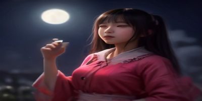 夜晚城市窗边独坐的年轻女性，手捧咖啡若有所思，暖黄灯光与午夜蓝天空形成对比，情感孤独氛围